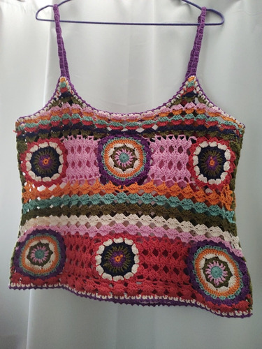 Polera Crochet Algodón Sin Uso L