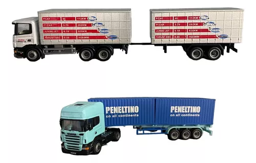 Miniatura Carreta Mercedes Benz Container Escala 1:50 Maersk AZUL