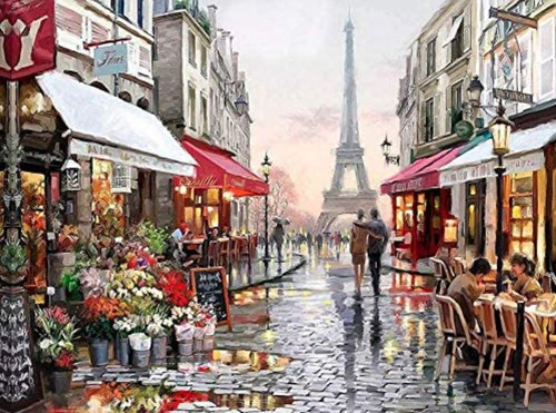 Kit Pintura Por Números Sin Bastidor Paris 40x50 