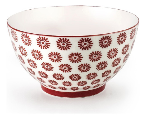 Bowl O Tazón De Diseño En Cerámica Ormuz 13 Cm Marca Ibili Color Rojo