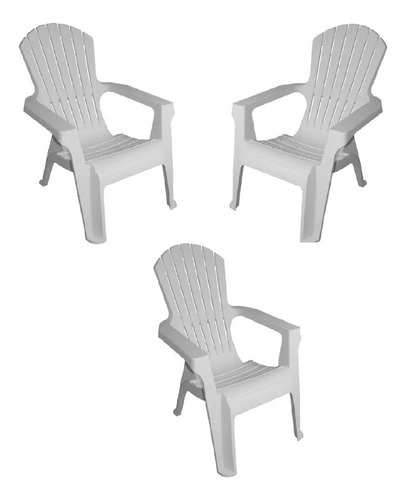 3 Sillon Mascardi Gran California Blanco Plastico Patio