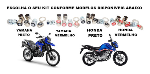 Kit Parafuso Placa Moto + Bico Pneu - Vários Modelos Yamaha