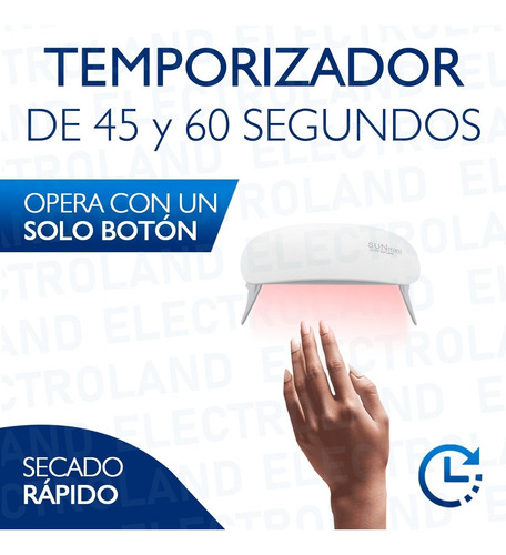 Imagen 5 de 10 de Cabina Led Uv Sun Mini 6w Secador Uñas Esculpidas Gelificada