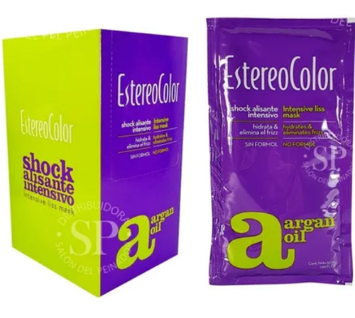 Estereo Color Shock Alisante Con Argán Sin Formol Caja X10u