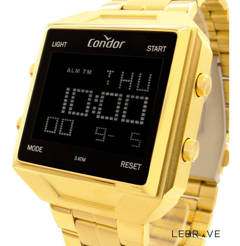 Relógio Masculino Dourado Condor Ouro 18k Garantia Original