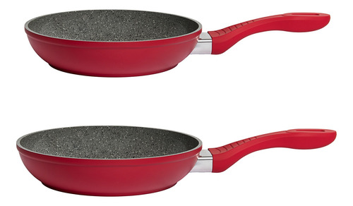 Set 2 Sartenes 20/24 Cm Ceramarble Rojo - Kw Kitchenware