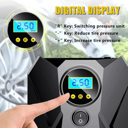 Bomba De Inflado De Neumáticos Digital Portátil De 12 V Para