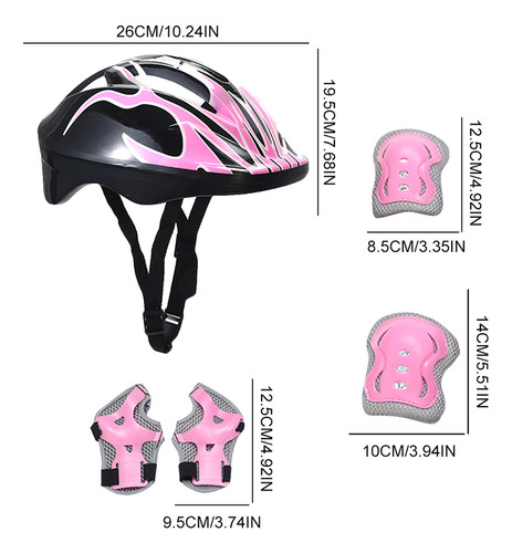 Juego 7 Rodilleras Y Coderas Para Casco Seguridad Para Niños