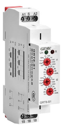 Relé Temporizador De Ciclo Asimétrico Geya Grt8-s2 Ac/dc12-2