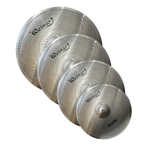 Set De Platillos Ozimar Con Reduccion De Sonido Mute 4 Pz Color Plateado