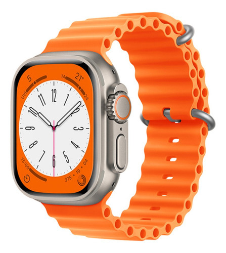 Pulsera Ocean de silicona para Apple Watch, color naranja