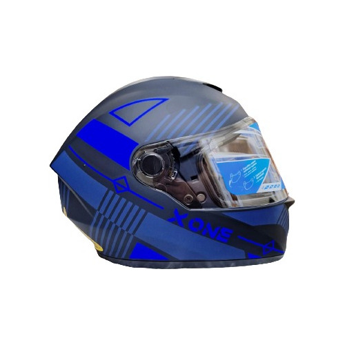 Casco Moto X-one Negro Mate Azul Mundomotos.uy