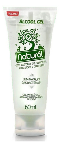 Álcool Em Gel 70% Extratos Orgânicos 60ml Orgânico Natural