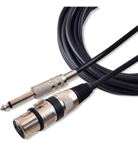 Cabo P Microfone P10 X Xlr Canon Femea 5 Metros