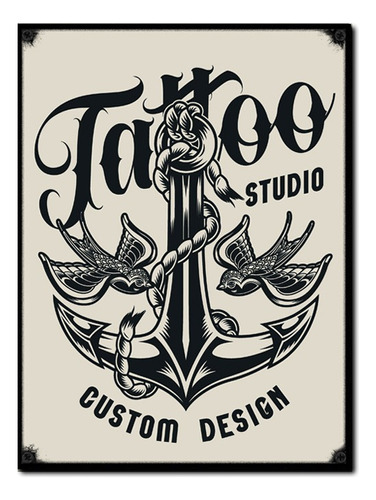 #1727 - Cuadro Decorativo Vintage - Tattoo Tatuajes Ancla