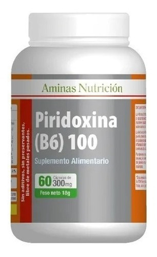Vitamina B6 60 Cap 300 Mg Piridoxina Aminas Envio Gratis