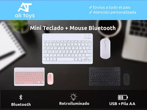 Mini Teclado Y Mouse Inalámbrico Bluetooth Recargable Para Celular/Tablet