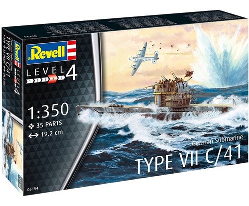 Submarino alemán Revell 05154 tipo Vii C/41 1:350