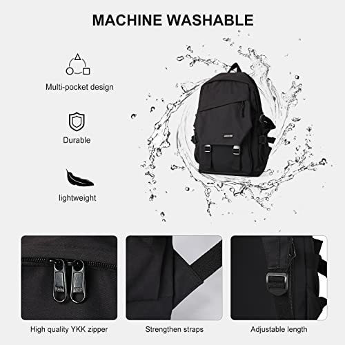 Mochila Escolar Impermeable De Viaje Negra Para Chicos