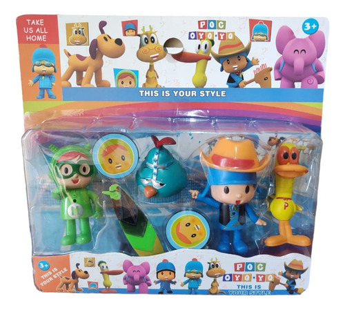 Muñecos Pocoyo Pato Elly Nina Pajaroto Blister X4