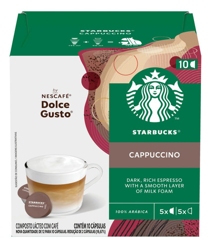 Cápsulas Dolce Gusto Cappuccino Starbucks 10 Und