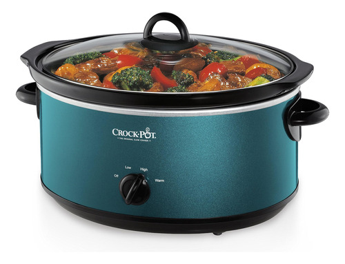 Olla De Cocción Lenta Manual Crockpot De 7 Cuartos, Turquesa