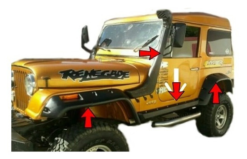 Ampliaciones +estribos+ Snorkel Jeep Cj5 Cj6 Cj7 Rubicon