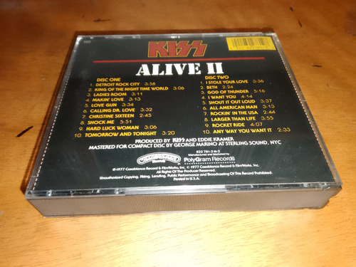 Kiss Alive I I 2cd Usa 1987 Fatbox (Usado)