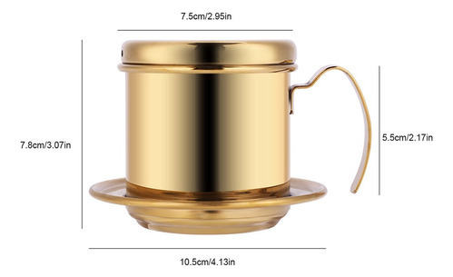 Cafetera De Goteo De Café Vietnamita Con Tasa Acero Inoxidab
