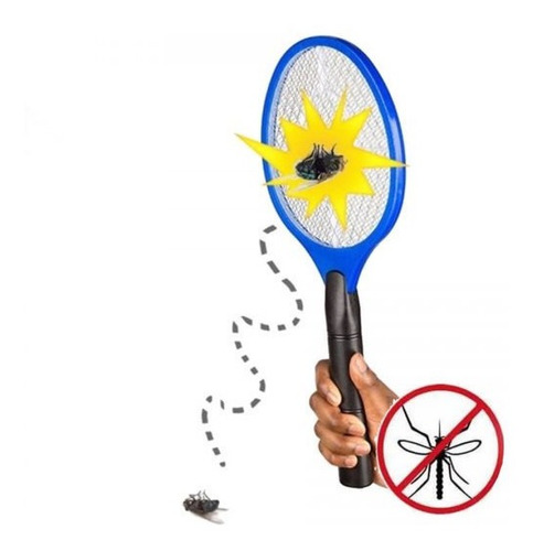 Imagen 3 de 5 de Raqueta Mata Mosquitos Moscas Descarga Electrica A Pilas