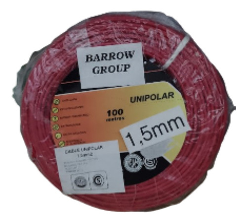 Cable Unipolar 1,5 Mm Iram Rollo 100mt Barrow Rojo
