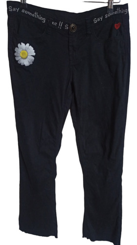 Pantalon De Jean Desigual Eur 28negro Prelavado Chupin Tiro 