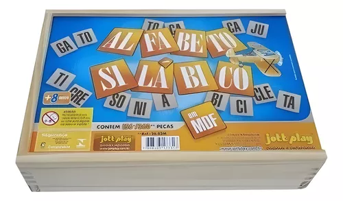 Jogo Educativo Alfabeto Silábico 156 pçs em MDF - Jottplay - Brinquedos E  Jogos Pedagógicos e Educativos