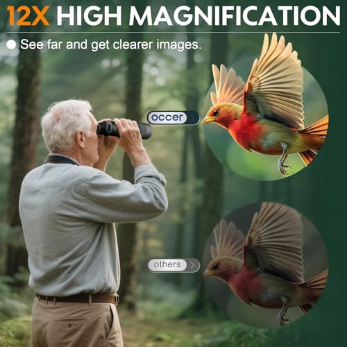 Prismáticos De Observación De Aves Hd 12 X 50, Visión Clara