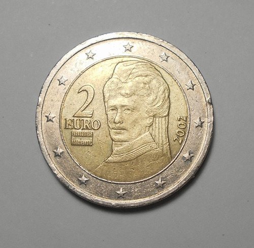 Austria 2 Euros - 2002 - Bertha Von Suttner - Km#3089