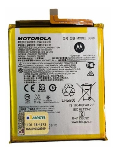 Bateira Motorola Lg50 One Fusion Plus Xt2067 Original