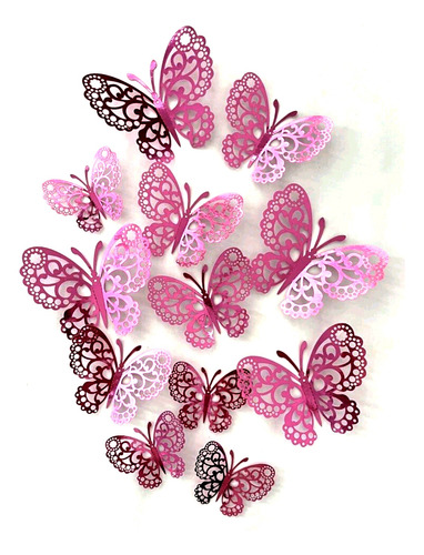 Mariposas 3d  Para Pared Pack 12 Unidades 