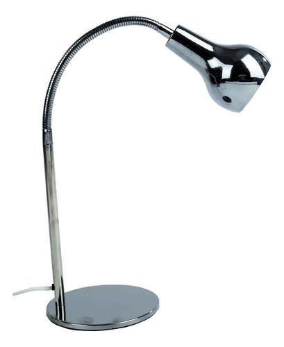 Lampara De Escritorio Velador Pera Cromo Flexible Gu10 Led