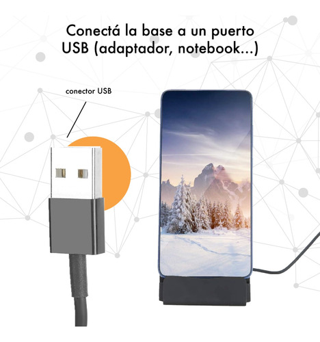 Dock Base De Carga Para Celular Usb Tipo C Datos