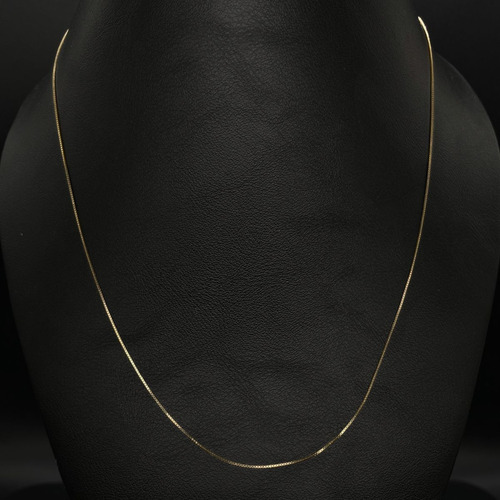 Collar Oro 10k Tipo Cola De Rata Cadena Cubo 50cmx1mm Dorado