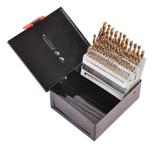 60pc Drill Bit Set M2 Hss High Speed Steel Bits Numbered #1-