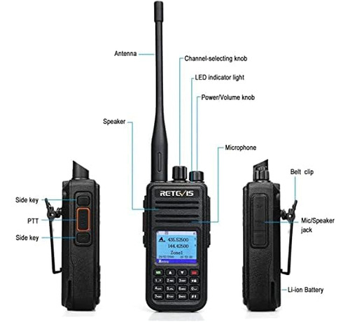 Retevis Rt3s Radio Dmr De Doble Banda, Radio Analógica De 2