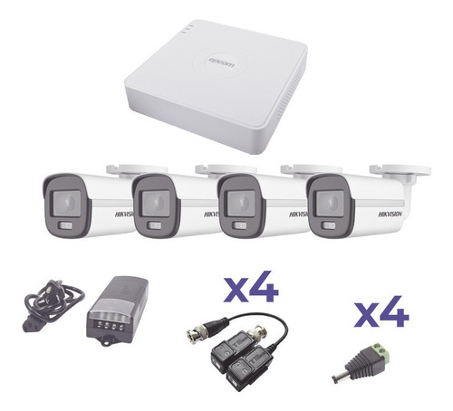 Paquete De 4 Camaras 2mp + Dvr  Epcom 4 Canales + Conexiones