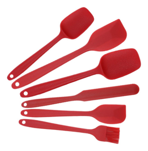 Juego De Espátula De Silicona De 6 Piezas Resistente Rojo