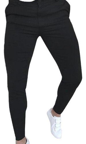 Pantalones Lisos For Hombre Casual Formal Cremallera Cargo