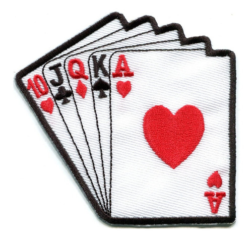 Parche Aplique Bordado Poker Cartas Casino Escalera 