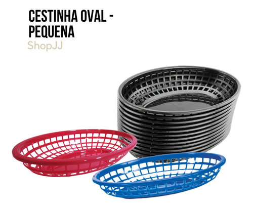 Imagem 5 de 7 de Cestinha Para Hambúrguer De Plástico Oval Tamanho Pequeno