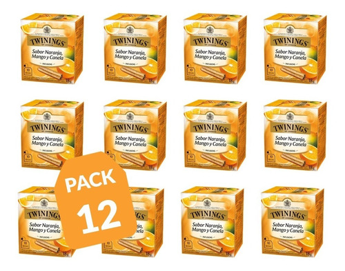 Imagen 1 de 2 de Té Twinings Naranja, Mango Y Canela  (pack 12) /quetequieres