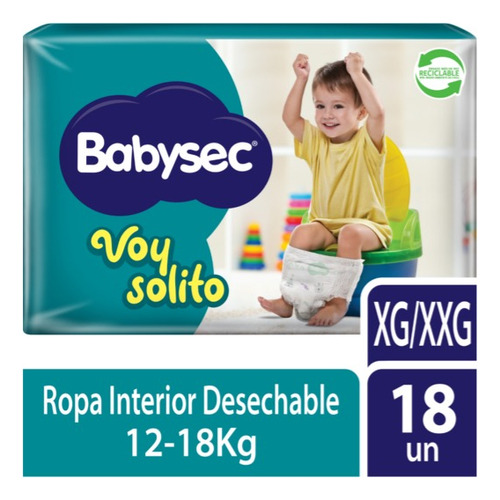 Pañales De Bebé Babysec Voy Solito 18 Un Xg/xxg