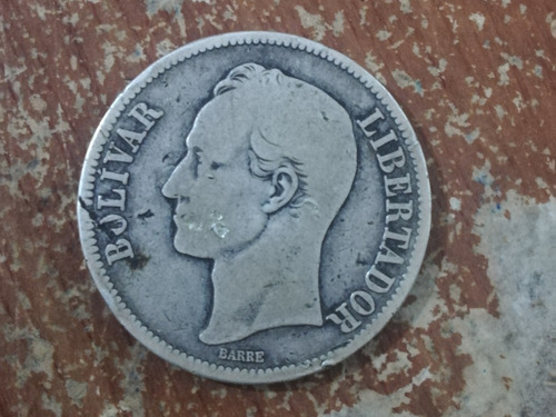 Moneda Estados Unidos De Venezuela 1926 Plata Lei 900